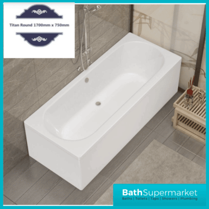 Titan Melbourne Round 1700mm x 750mm Double Ended Bath-NTH