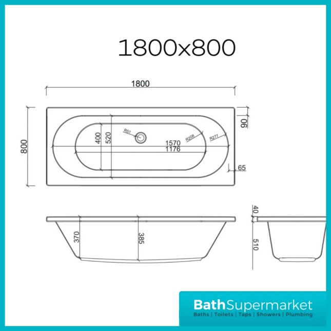 Koller Melbourne Round Double Ended Whirlpool Jet Spa Bath 1800mm x 800mm With Light Option - Image 2