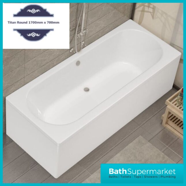 Titan Melbourne Round 1700mm x 700mm Double Ended Bath-NTH