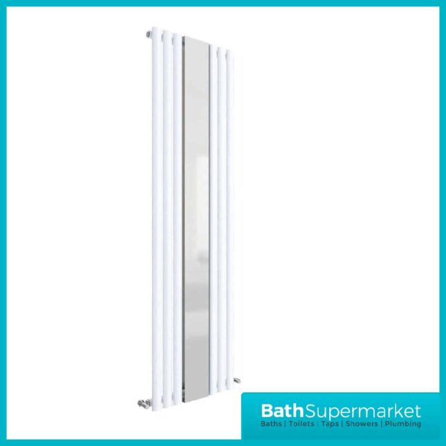 Revive Single Panel Designer Radiator with Mirror 499mm X 1800mm - Gloss White