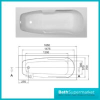 Rodas 1650mm x 700mm Round Single Ended Bath - NTH