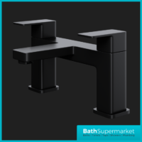 Elsi Lanza Matt Black Twin Lever Deck Mounted Bath Filler Tap