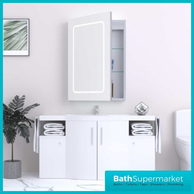 Kartell K-Vit Fine LED Mirror Cabinet 500mm Width x 700mm Height