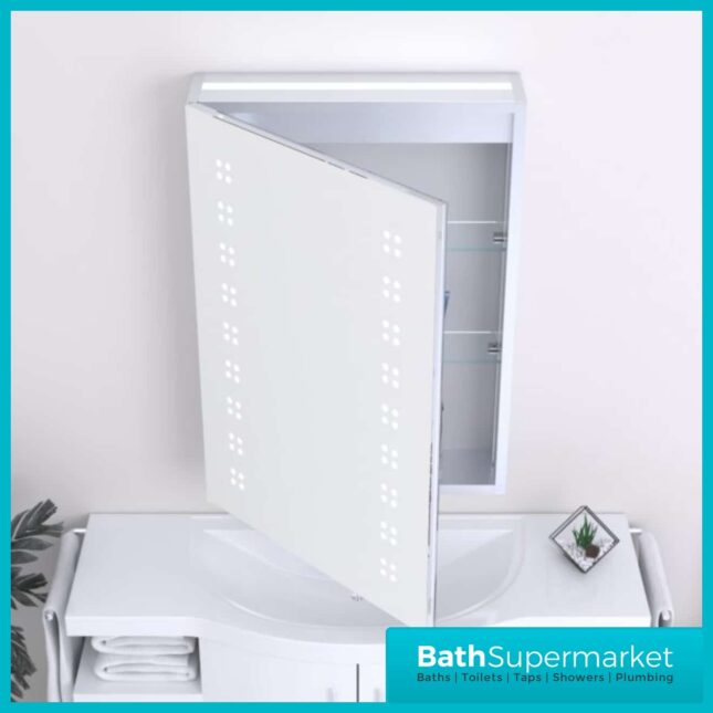 Kartell K-Vit Kandy Bathroom LED Mirror Cabinet 500mm Width x 700mm Height