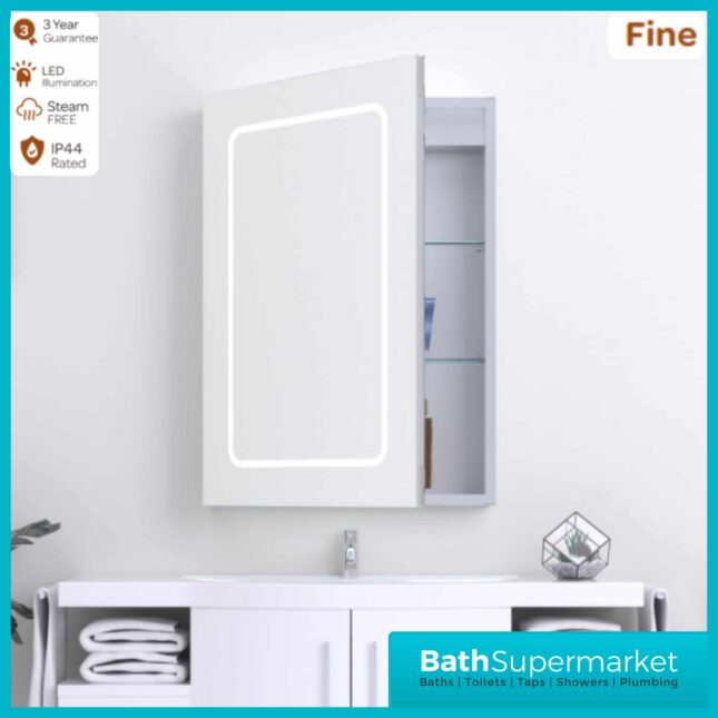 Kartell K-Vit Fine LED Bathroom Mirror Cabinet 500mm Width x 700mm Height
