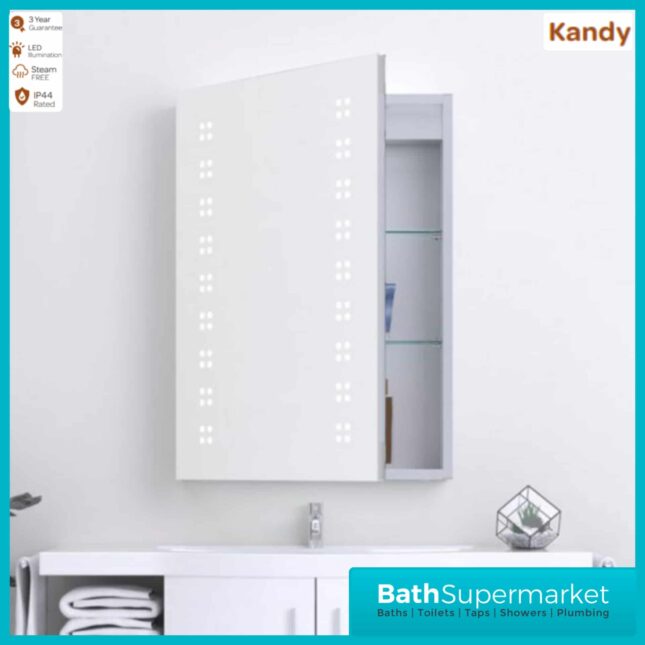Kartell K-Vit Kandy Bathroom LED Mirror Cabinet 500mm Width x 700mm Height