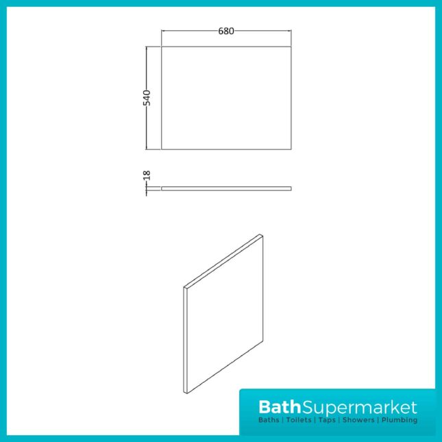 White Gloss MDF 700mm End Bath Panel - NMP131