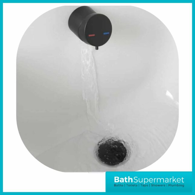 Matt Black Bath Filler Overflow With Click Clack Waste