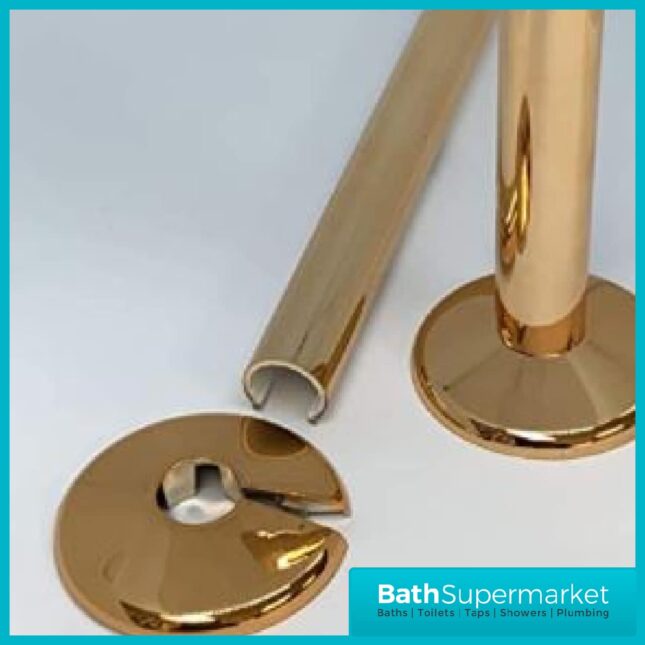 Talon Snappit Radiator Pipe Covers & Collars 200mm Rose Gold Pair - Image 2