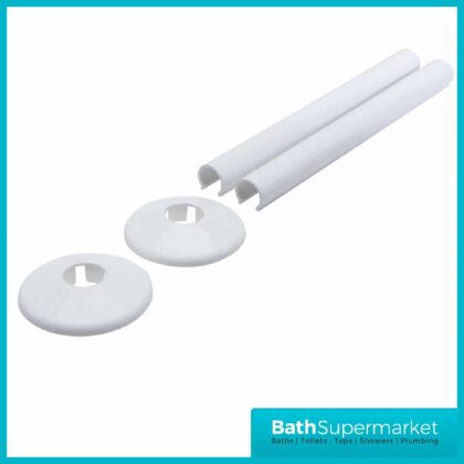 Talon Snappit Radiator Pipe Covers & Collars 200mm White Pair