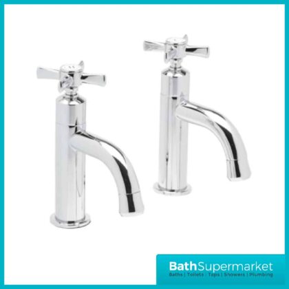 Tavistock Cheltenham Chrome Pair Of Pillar Basin Taps-TCM70
