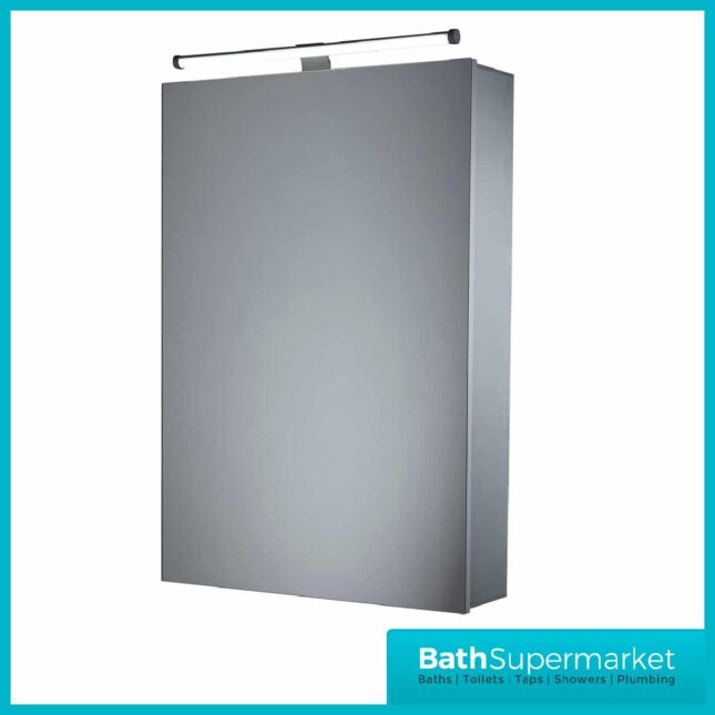 Tavistock Elements Aluminium Illuminated Mirror Single Door Cabinet 440mm x 690mm