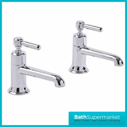 Tavistock Marston Chrome Pair Of Pillar Basin Taps-TMS70