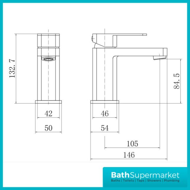 Elsi Lanza Mono Basin Mixer Tap Brushed Brass with Click Clack Waste