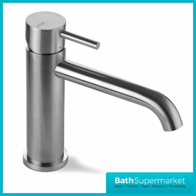 Vema Tiber Stainless Steel Basin Mixer Tap-No Waste