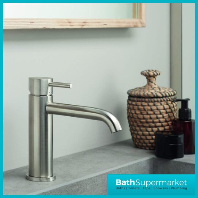 Vema Tiber Stainless Steel Basin Mixer Tap-No Waste