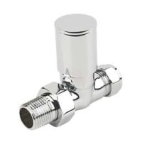 Chrome 15mm Round Straight Radiator Valves Pair - Image 3