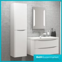 Cassellie Bali White Wall Mounted Tall Storage Unit 1500mm High