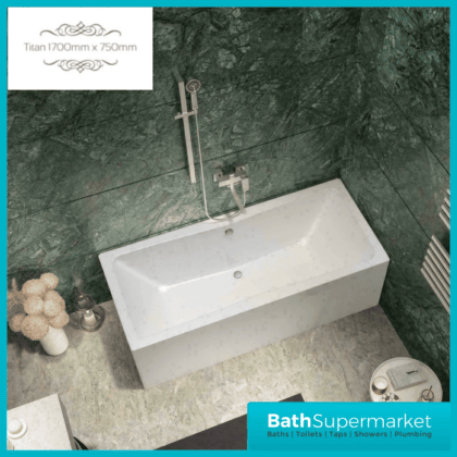 Titan Toreno Square 1700mm x 750mm Double Ended Bath-NTH