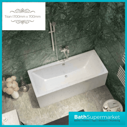 Titan Toreno Square 1700mm x 700mm Double Ended Bath-NTH