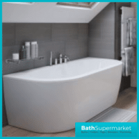 AquaVolere Indulgence D Shape Double End Back To Wall 1700 x 750 0TH Bath - Image 4