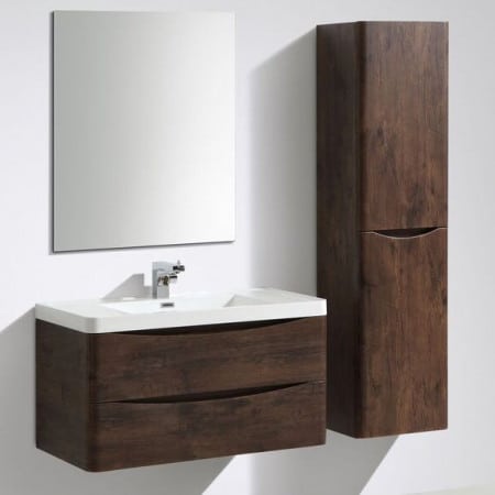 Cassellie Bali Chestnut Wall Mounted Tall Storage Unit-1500mm - Image 4