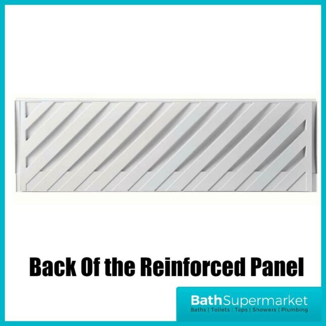 Reinforced Bathroom 1700mm x 525mm White Gloss Acrylic Front Side Bath Panel - Image 3