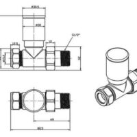 Matt Black 15mm Round Straight Radiator Valves Pair - Image 3