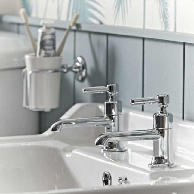 Tavistock Marston Chrome Pair Of Pillar Basin Taps-TMS70 - Image 3