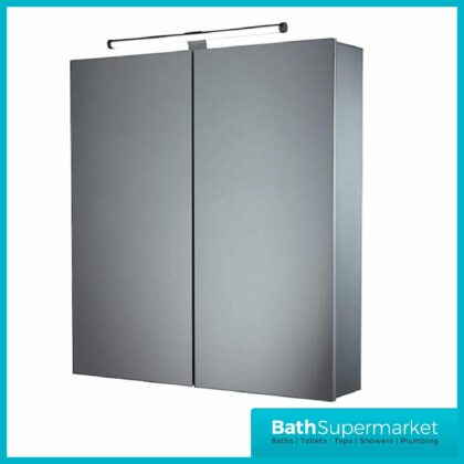 Tavistock Conduct Aluminium Double Door Mirror Cabinet With LED Light