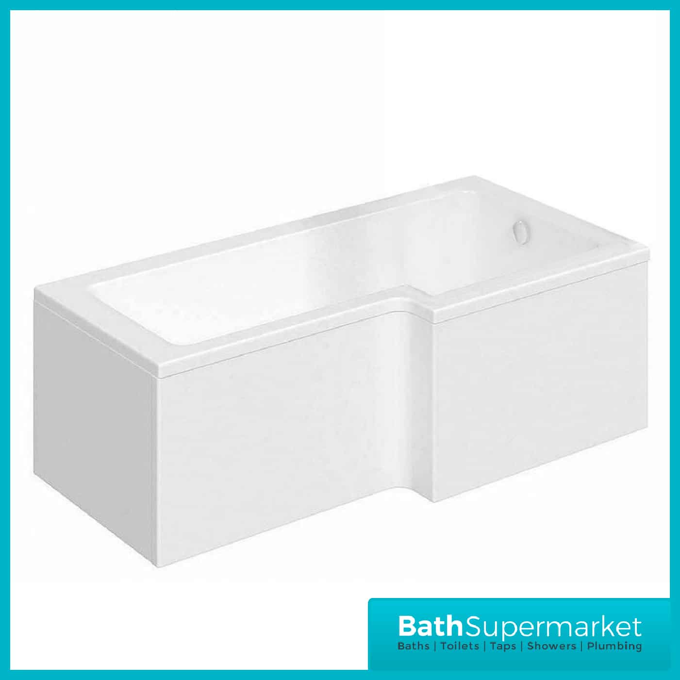 1800MM L Shaped Bath Tub Front Panel Black Grid Bathscreen Left-Right Hand - Image 5