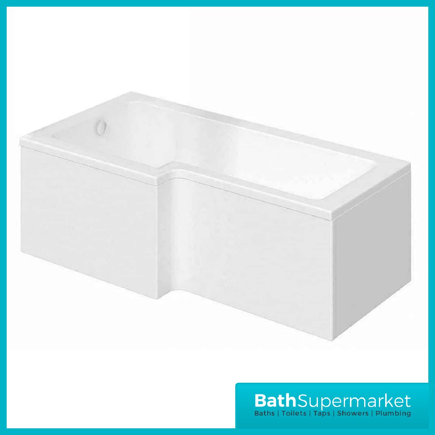 1800MM L Shaped Bath Tub Front Panel Black Grid Bathscreen Left-Right Hand - Image 6