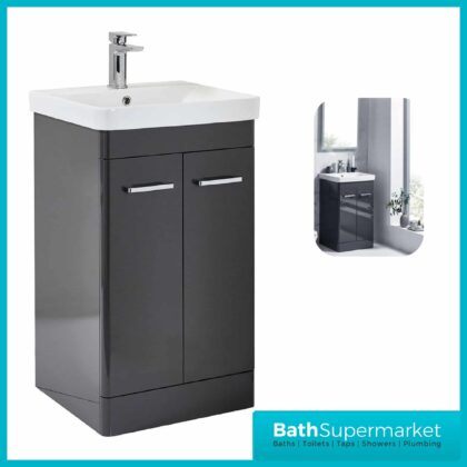 Mossini Floor Standing Bathroom Vanity Unit 500mm Wolf Grey