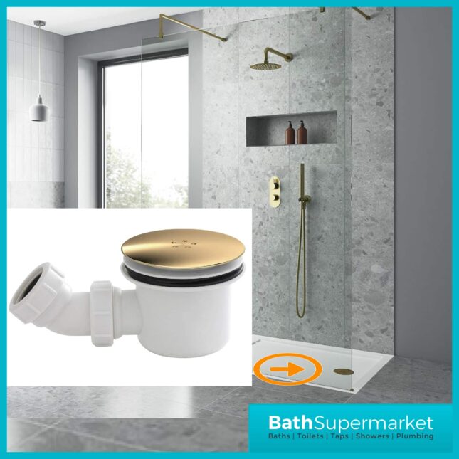 April White Stone Resin Rectangular Shower Tray With Waste 900mm x Various Widths