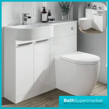Modern P Series White Gloss Combination P Shape LH /RH Furniture Pack – 1000mm