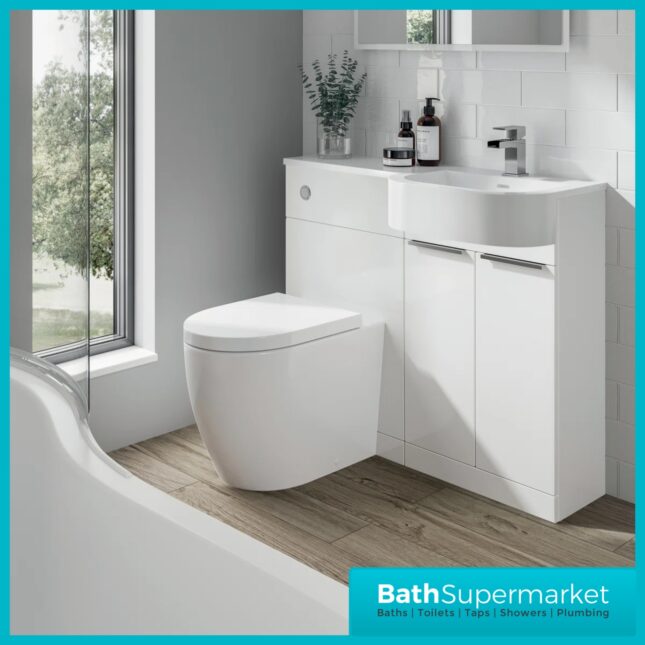 Modern P Series White Gloss Combination P Shape LH /RH Furniture Pack – 1000mm