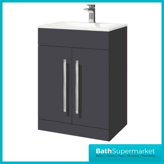 Sognare Mili Matt Grey 2 Door Vanity Unit with Basin 600mm