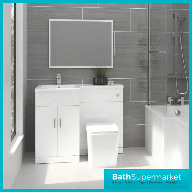 Modern L Series White Gloss Combination L Shape LH /RH Furniture Pack 1070mm
