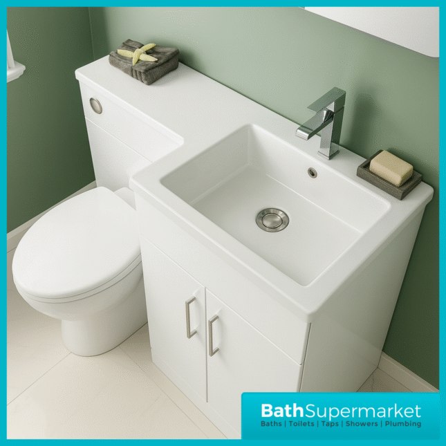 Modern L Series White Gloss Combination L Shape LH /RH Furniture Pack 1070mm