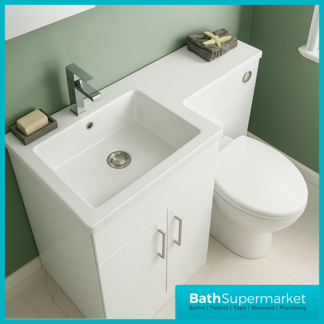 Modern L Series White Gloss Combination L Shape LH /RH Furniture Pack 1070mm
