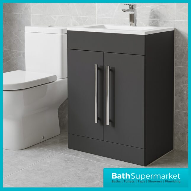 Sognare Mili Matt Grey 2 Door Vanity Unit with Basin 600mm