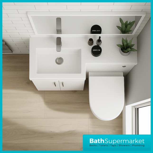 Modern L Series White Gloss Combination L Shape LH /RH Furniture Pack 1070mm