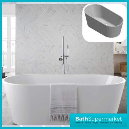 Coast Modern White Double Ended Free-Standing Bath 1685mmx800mm