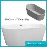 Coast Modern White Double Ended Free-Standing Bath Various Sizes 1500x1600mm