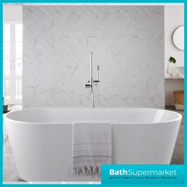 Coast Modern White Double Ended Free-Standing Bath 1685mmx800mm