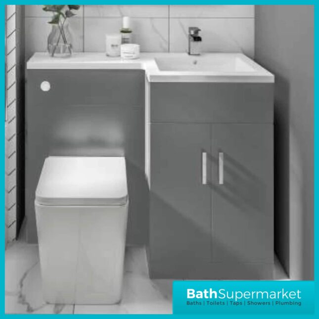 Elation Dove Grey Combination L Shape Furniture Pack 1070mm LH & RH