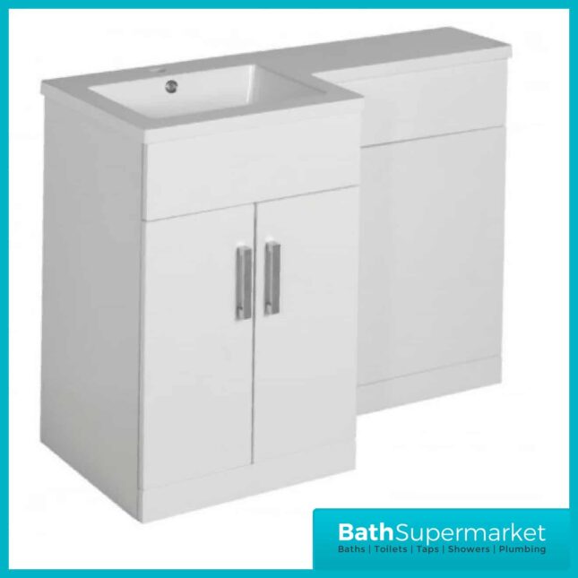 Elation White Gloss Combination L Shape Furniture Pack 1070mm x 850mm LH & RH - Image 2