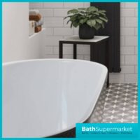 AquaVolere Jubilee Modern Black Freestanding 1655x745x580mm Bath - Image 6
