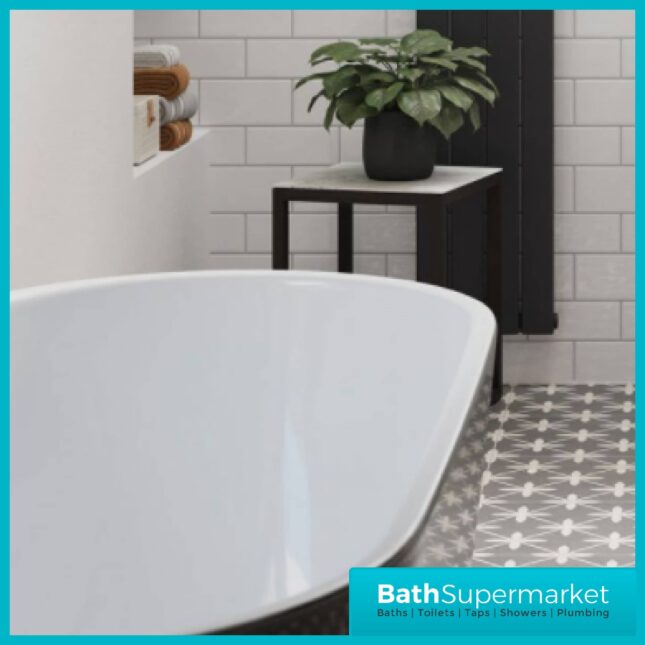 AquaVolere Jubilee Modern Black Freestanding 1655x745x580mm Bath - Image 6