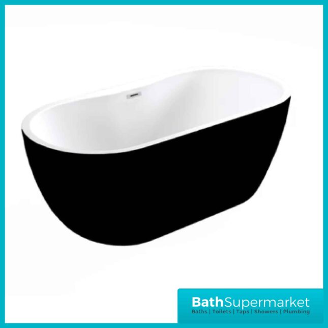 Harlesden Modern Black Freestanding 1655x745x580mm Bath